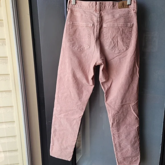American Eagle Corduroy Pants Size 2 Super Stretch Soft Pink Color Rise 11" In - Picture 3 of 10
